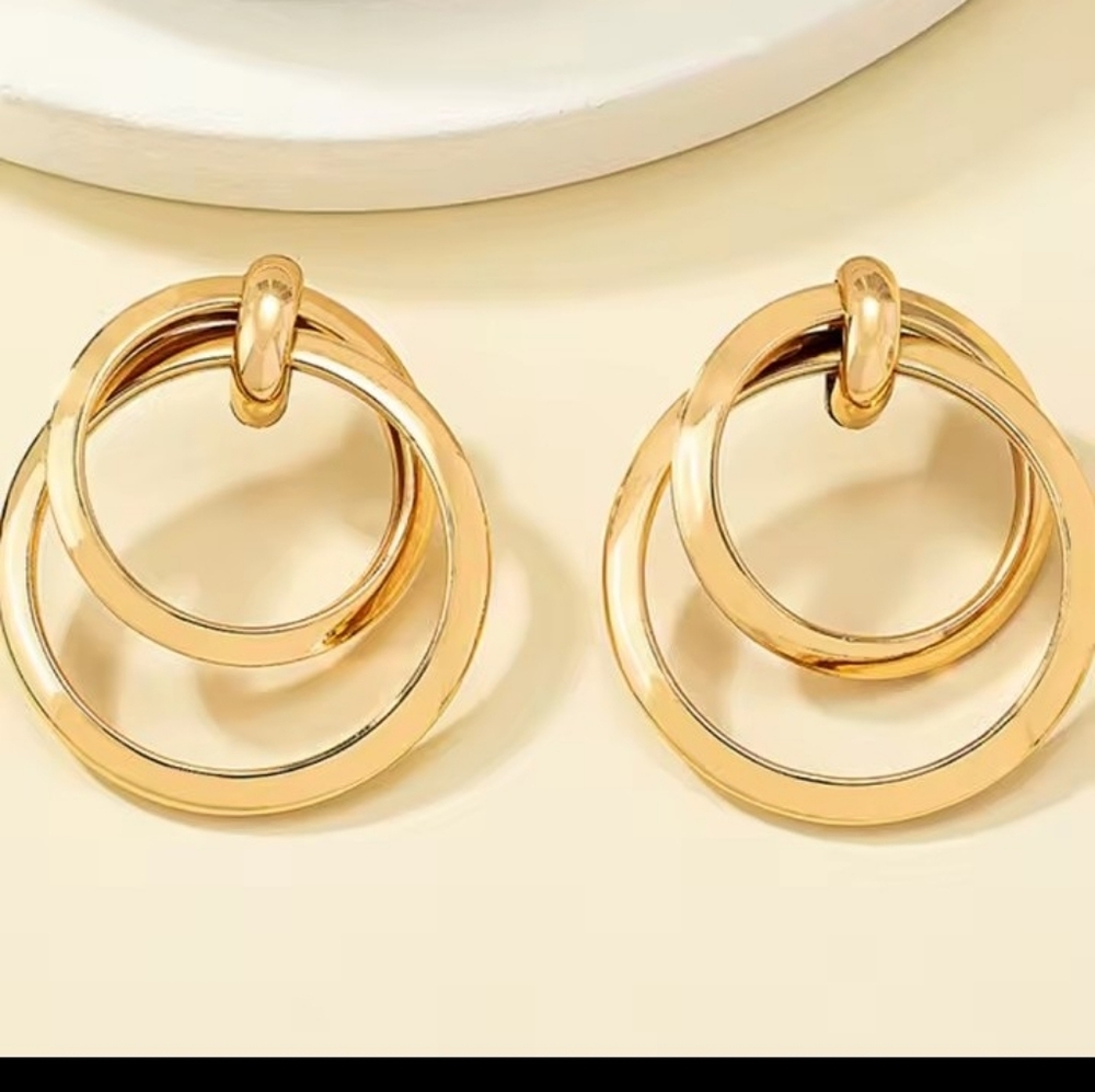 Gold Hoop Earrings Dangle New f56